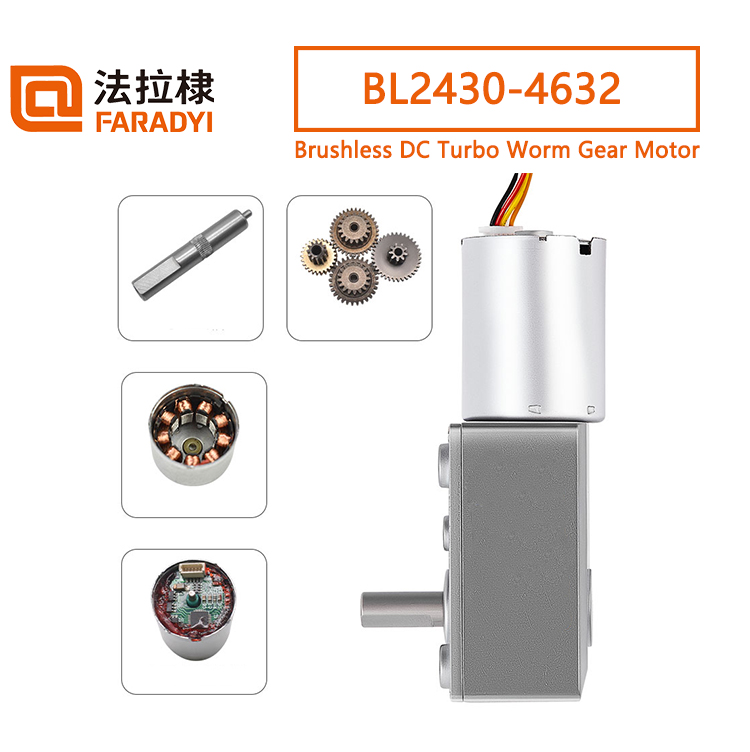 Faradyi Wholesale Product Brushless DC Turbo Worm Gear Motor Speed Control Small Motor 12v24v Self-Locking Gear For Smart Lock