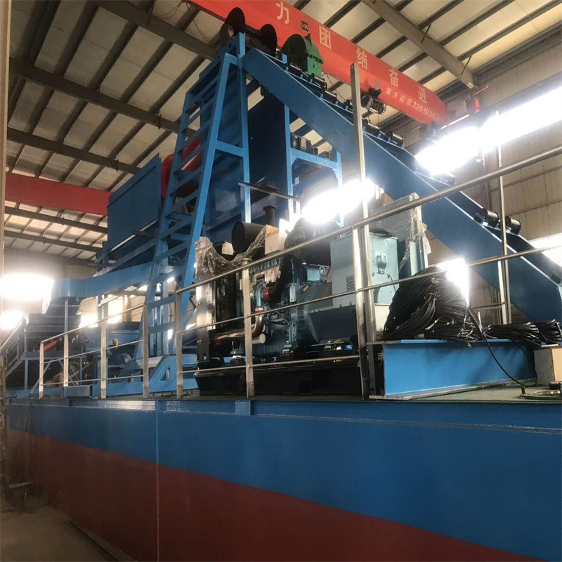 Customized Chain Bucket River Mining Boat /Sand Gold Ship/Diamond Dredger Machinery with Agitation Gold Chute Equipment /Jigging Machinery/ Centrifuge