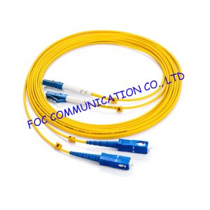 Duplex SM G.655 optical fiber patch cord FC / UPC - LC / UPC For Telecoms