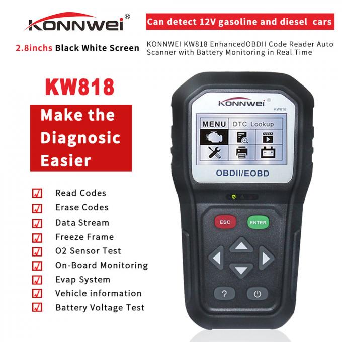 Portable Konnwei All Items KW818 Computer Obd2 Scanner 12v  For All Cars