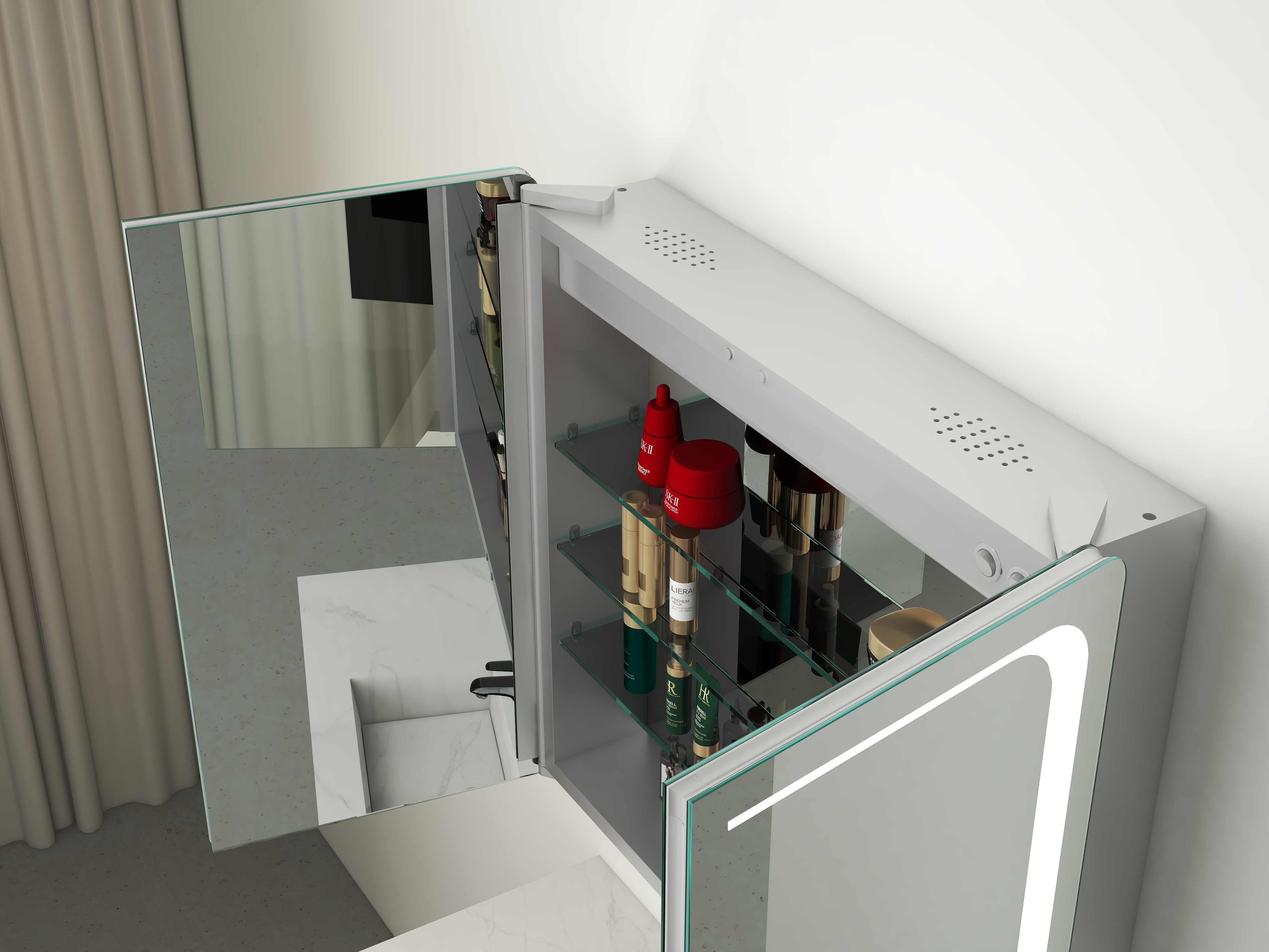 Easy Cleaning Illuminated Led Mirror Cabinet High Precision Erosion Resistant