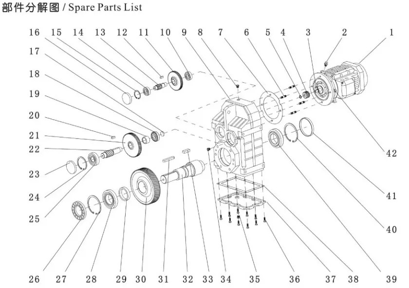 F Series Parallel Shaft Helical Gearbox Helical Speed Reducer Textile Industry