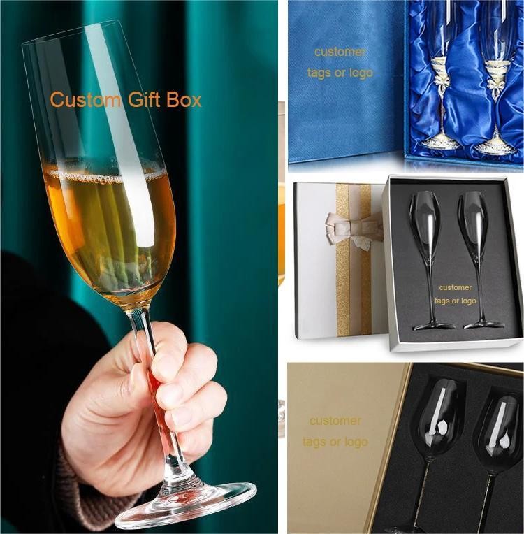 170ml Classy Flutes Clear Crystal Wine Champagne Glass For Party