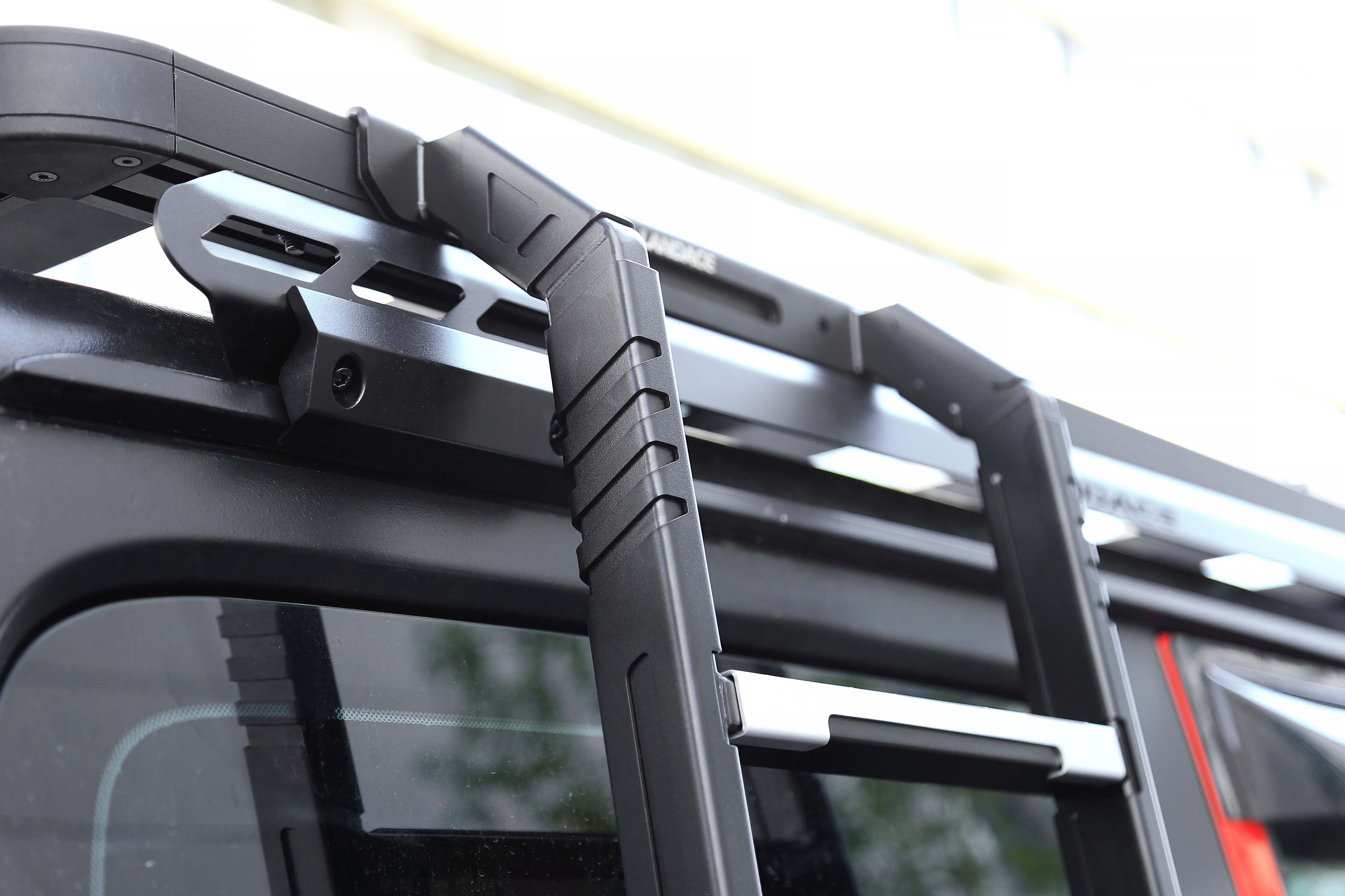2018- WranglerJK WranglerJL CNC Machined Black Folding Side Ladder for Rubicon Jeep