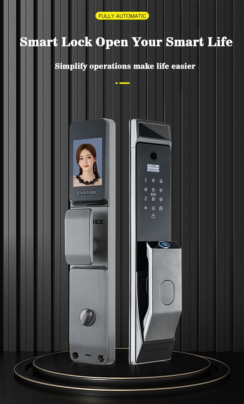 Office Door Smart Lock S914MAX Fingerprint Tuya APP Password RFID Card with HD Camera