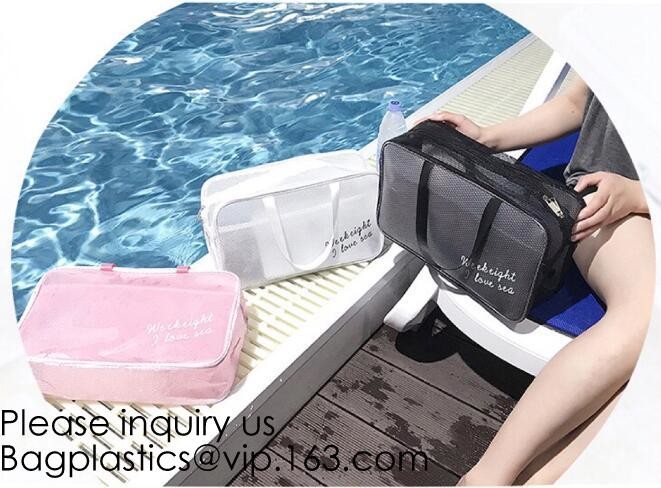 Clear Zipper Pouch with Strap Makeup Bag PVC Cosmetic Pouch,Printing Clear Zip lockk Cosmetic PVC Pouch, bagease, bagplast