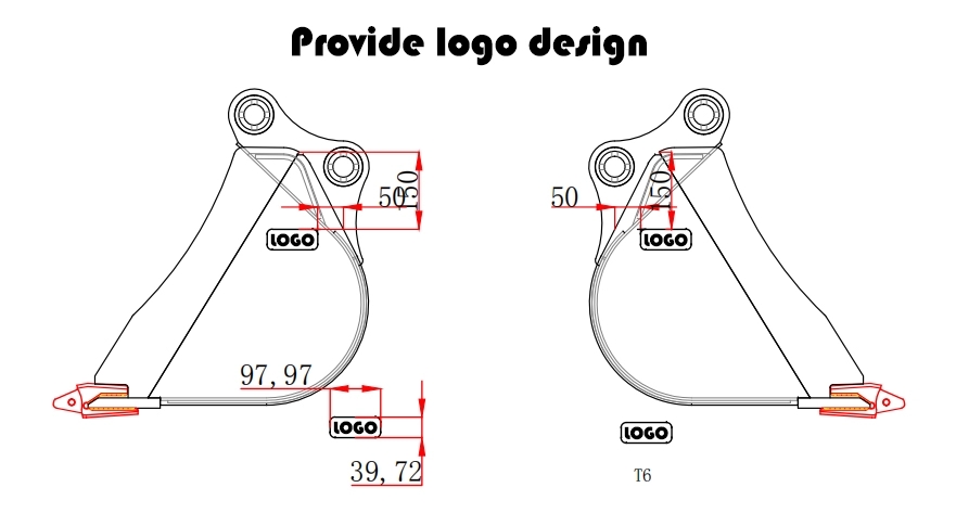 Excavator Parts Heavy Duty Digging Buckets For Suitable 1ton Excavator at Competitive