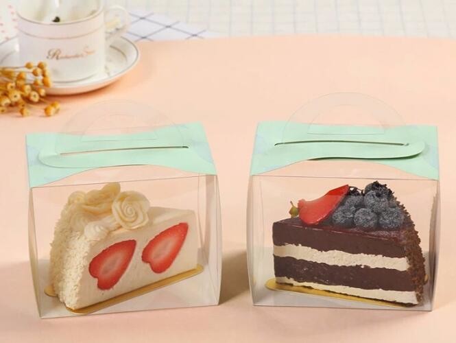 Wholesale custom Paper Cookies packing Cake Box with PVC window,Wholesale Plastic Square Birthday Wedding Packaging Clea