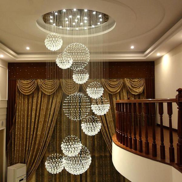 Long Crystal Chandelier Lighting Lustres Lampadari Modern Stage hallway light(WH
