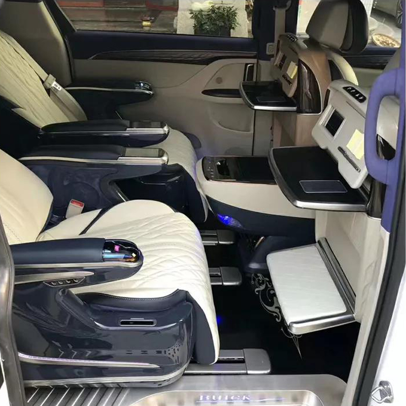 12V auto RV seat back folding table /dinner table/work table for luxury car van and V I P car with manual footrest