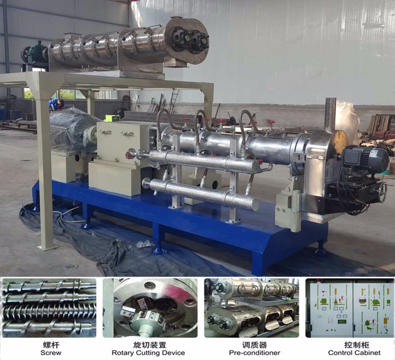 60kg/H - 100kg/H Dry Type Fish Feed Machine Shrimp Feed Pellet Extruder