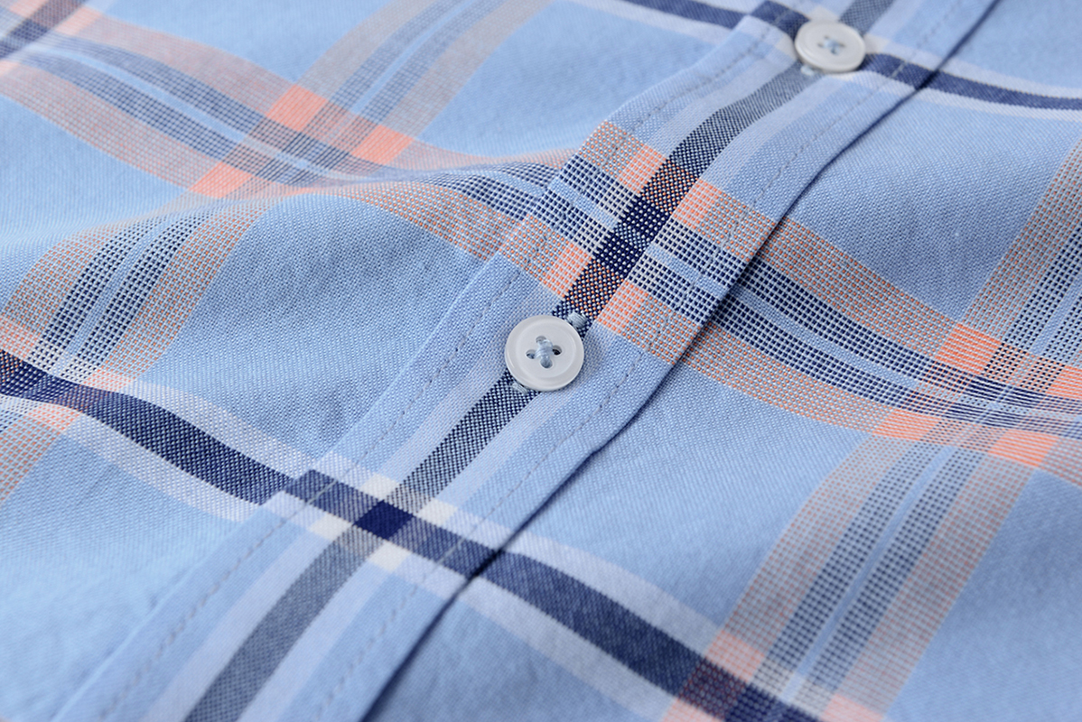 100% Cotton Plaid Western Fashionable Mens Shirts Half Long Sleeve Plus Size In Autumn
