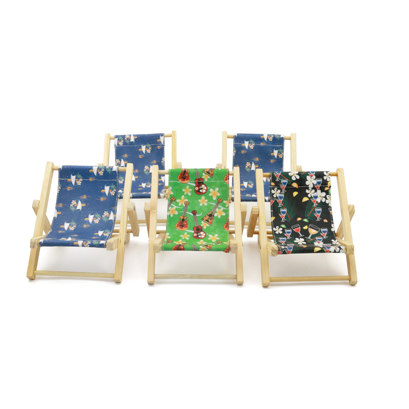 Wood and Canvas Beach Deck Chair Desk Stand for Smartphone wooden mobile phone holder