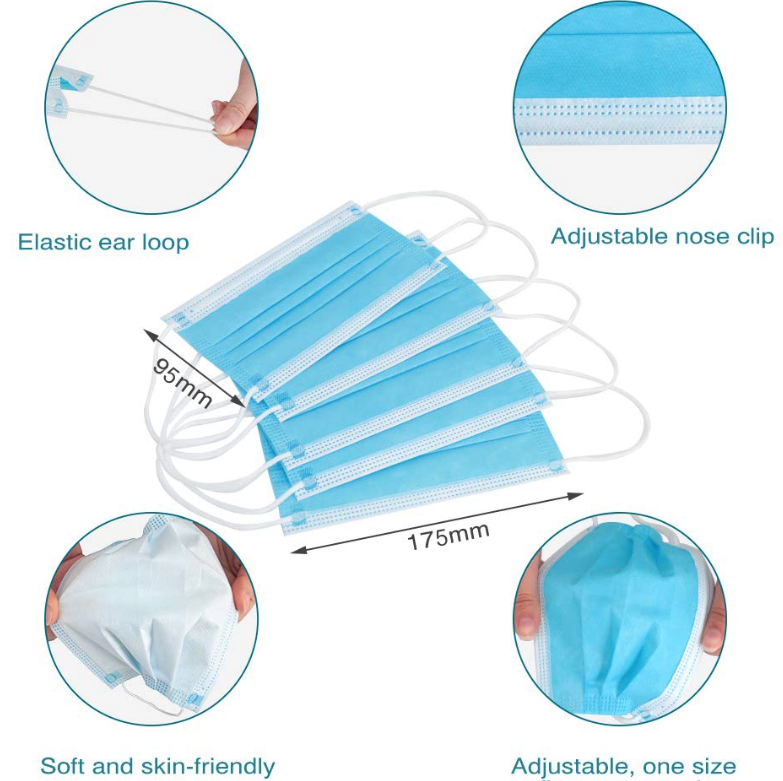Meltblown Nonwoven Disposable Face Mask , Disposable Medical Face Mask
