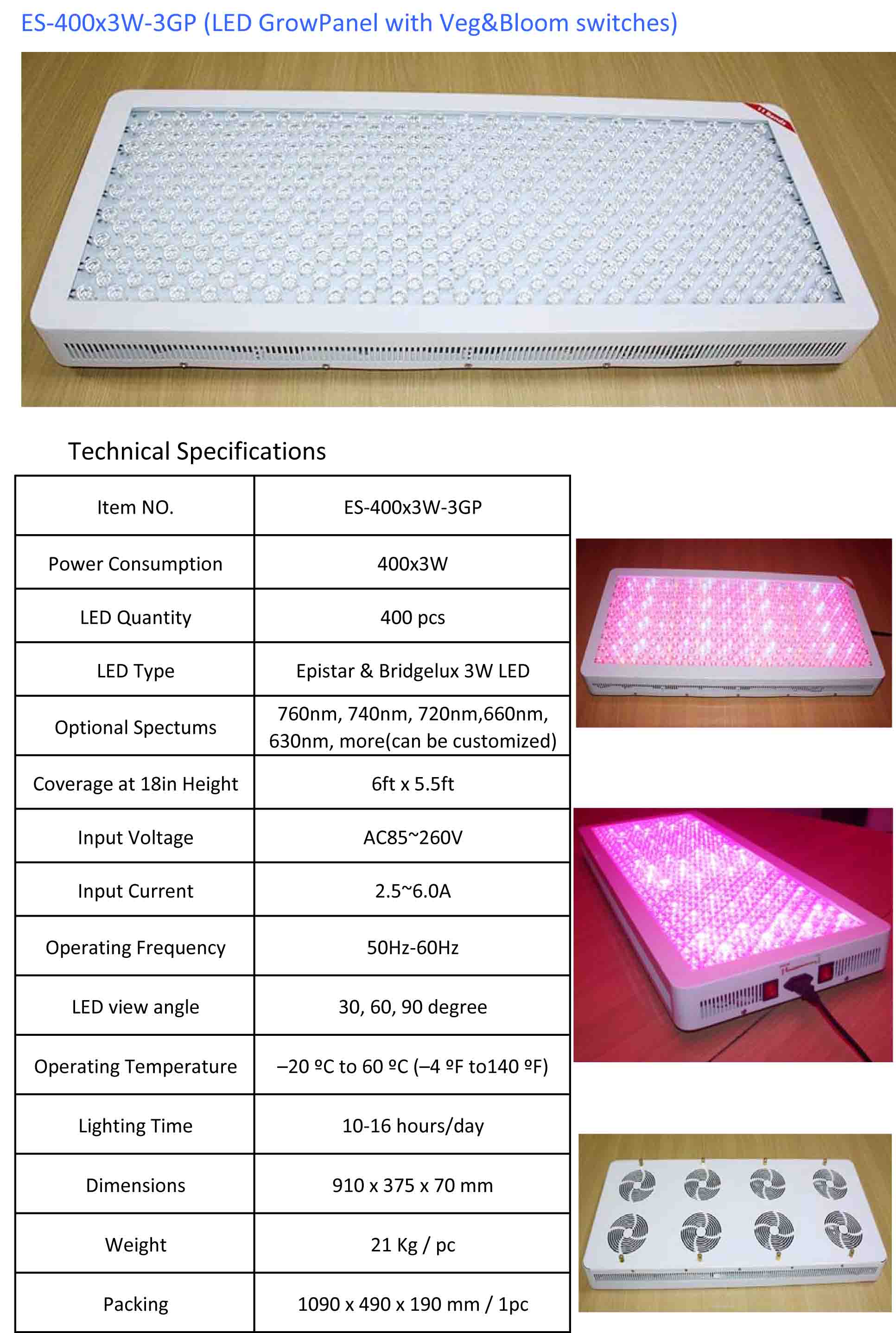 Eshine 3G Diamond series 200X3W full spectrum led grow light Panel Grow Lamps high power