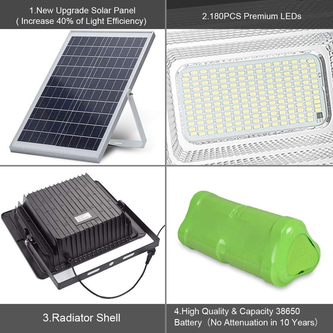 Outdoor 300w 6000K Ip67 Solar Powered LED Flood Light