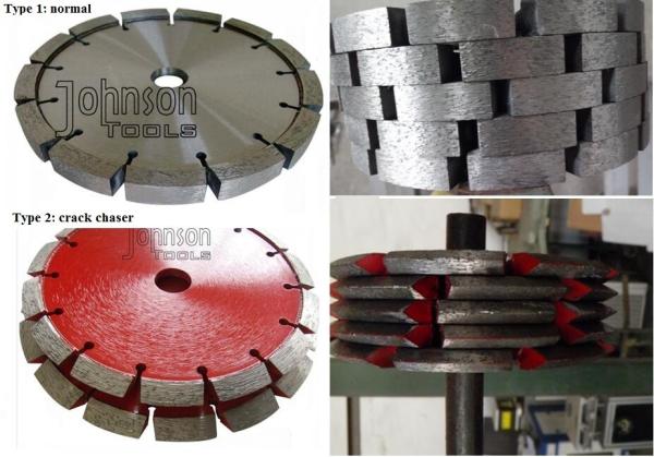 Crack Chasing Tuck Point Diamond Blades , Diamond Cutting Saw Blade 125mm 180mm