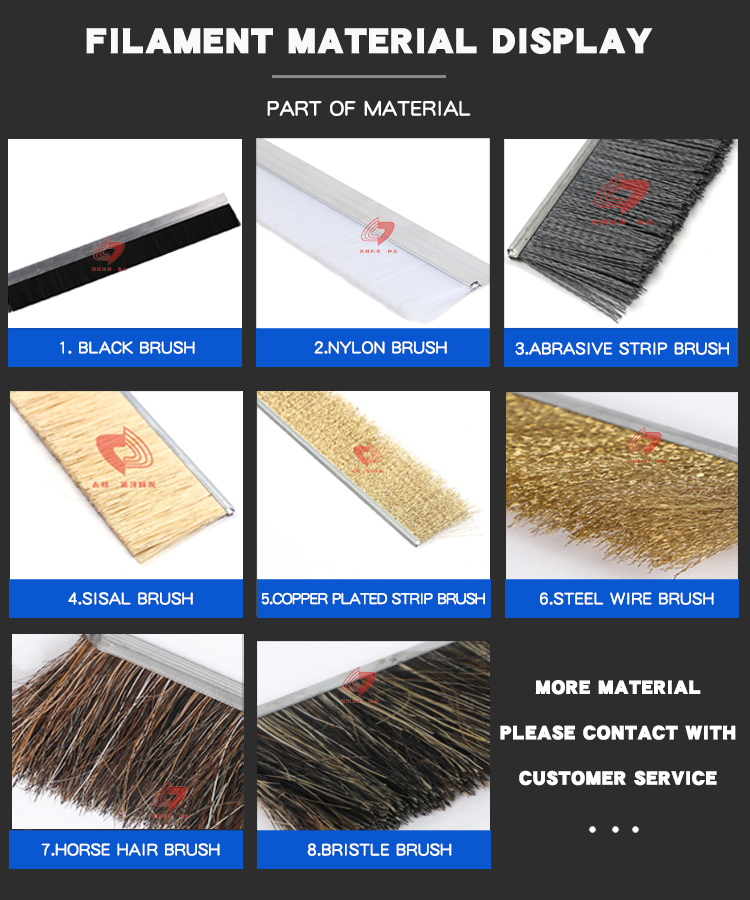 Customized Industrial Strip Brushes Protect Doors, Windows And Tools From Dust