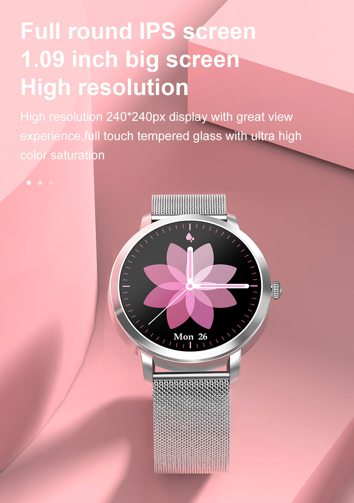 1.09 inch IPS Full Touch Smartwatch with Flap Smart Wearable Bracelets