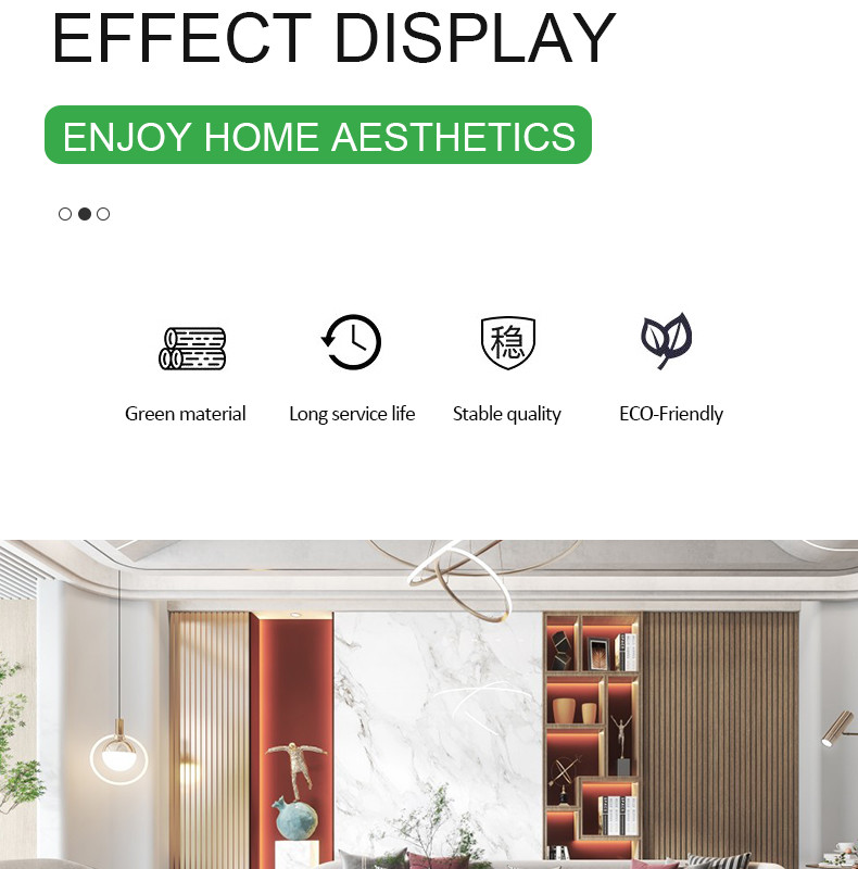 Modern Light Luxury Waterproof Wood Grain PVC bamboo charcoal Wood Veneer Wall Panels
