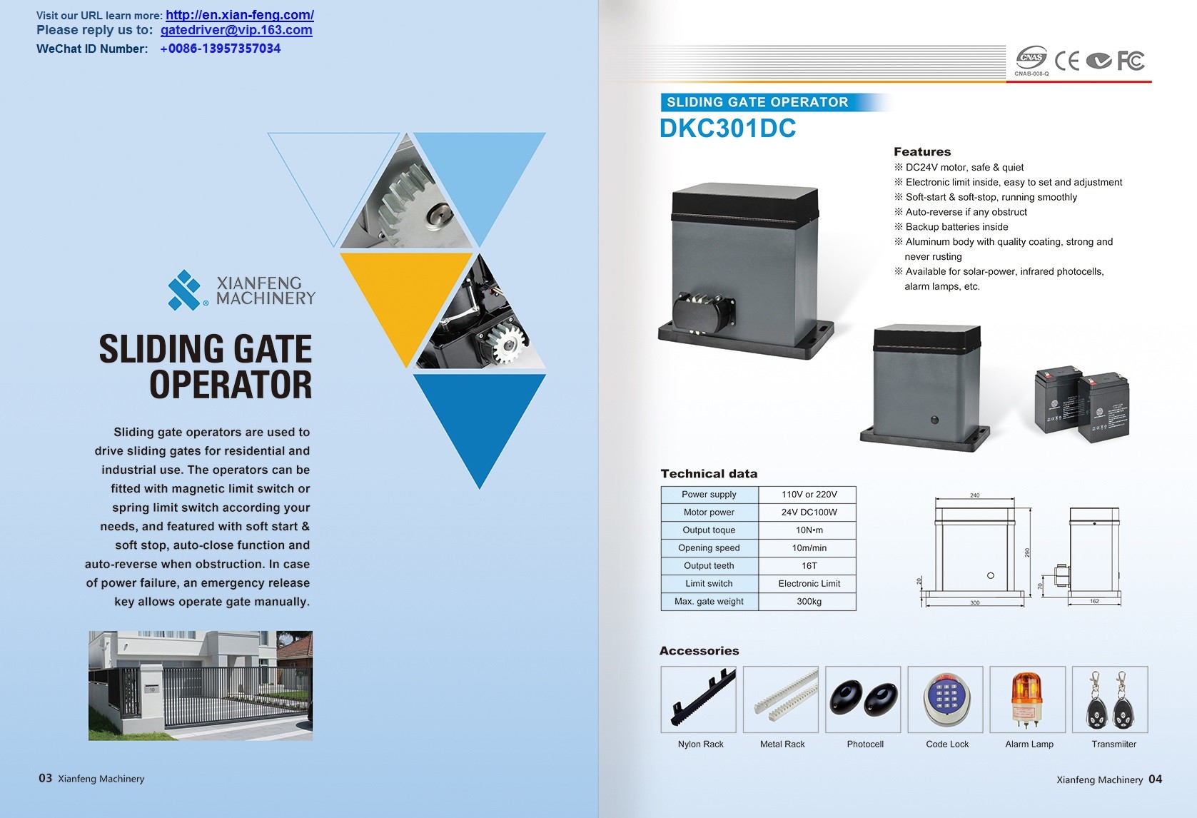 DKL400UY DKC400U Automatic Sliding Gate Opener Automatismes Pour Portails
