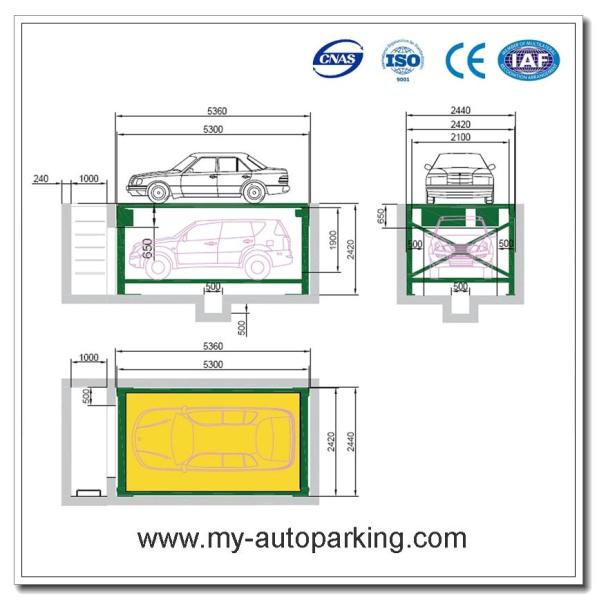 Four Post Pit Design Parking Lift/Residential Pit Garage Parking Car Lift