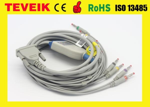 Teveik Factory Price Medical Schiller AT3/AT6 10 leads DB15pin EKG Cable with