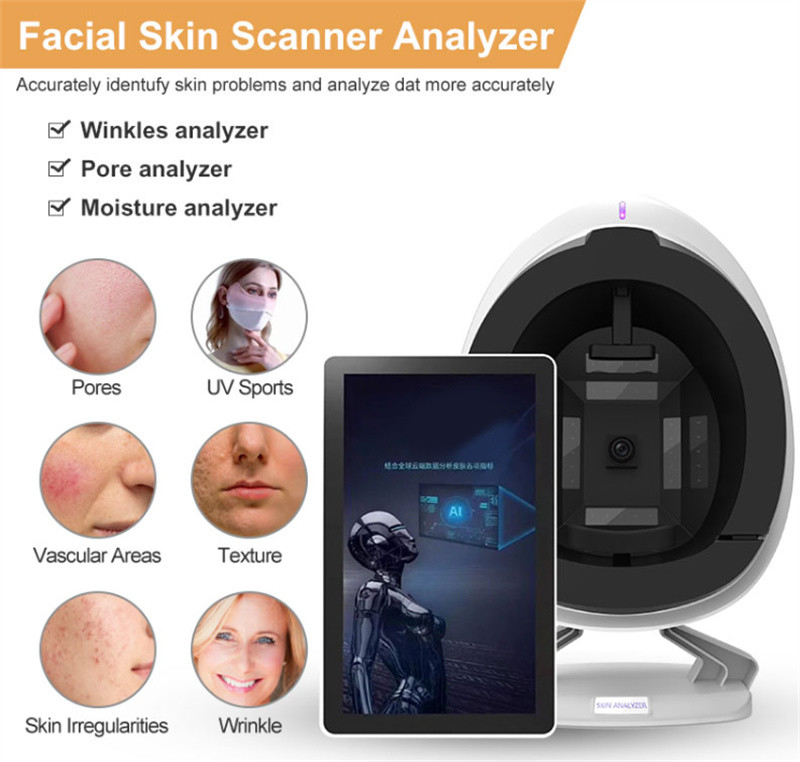 3d Skin Analyzer Device / Skin Tester Artificial Intelligence 8 In 1