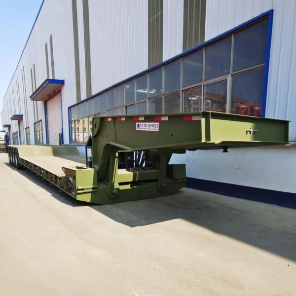 50/60/80/100 Ton Gooseneck Lowboy Detachable Lowboy Front Loader Trailer 3/4
