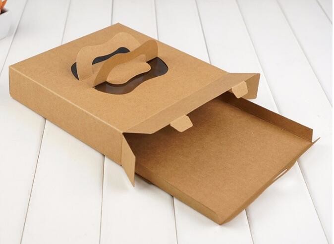 Cheap Cardboard foldable kraft paper lunch box with window,Lunch noodle fast food kraft paper box by customized logo pri