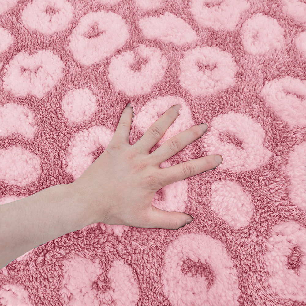 Modern Microfiber Tufted Anti Slip Embroidered Shaggy Bath Mat