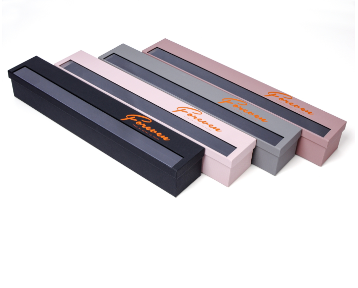 Long Square Single Rose Gift Box Semi Transparent Shipping Boxes For Flower Arrangements