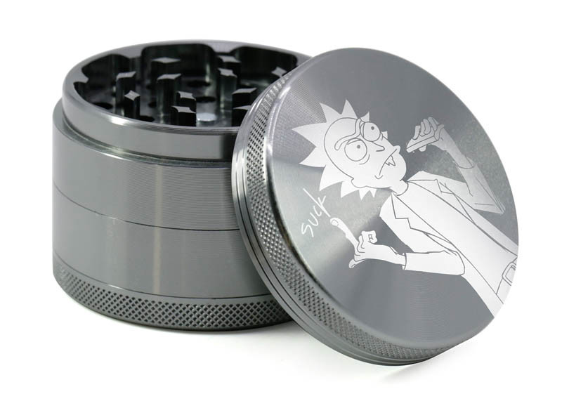 Four Layer Fancy Weed Grinder Aluminum Alloy Cartoon Anime Rick Morty Morty Smoker