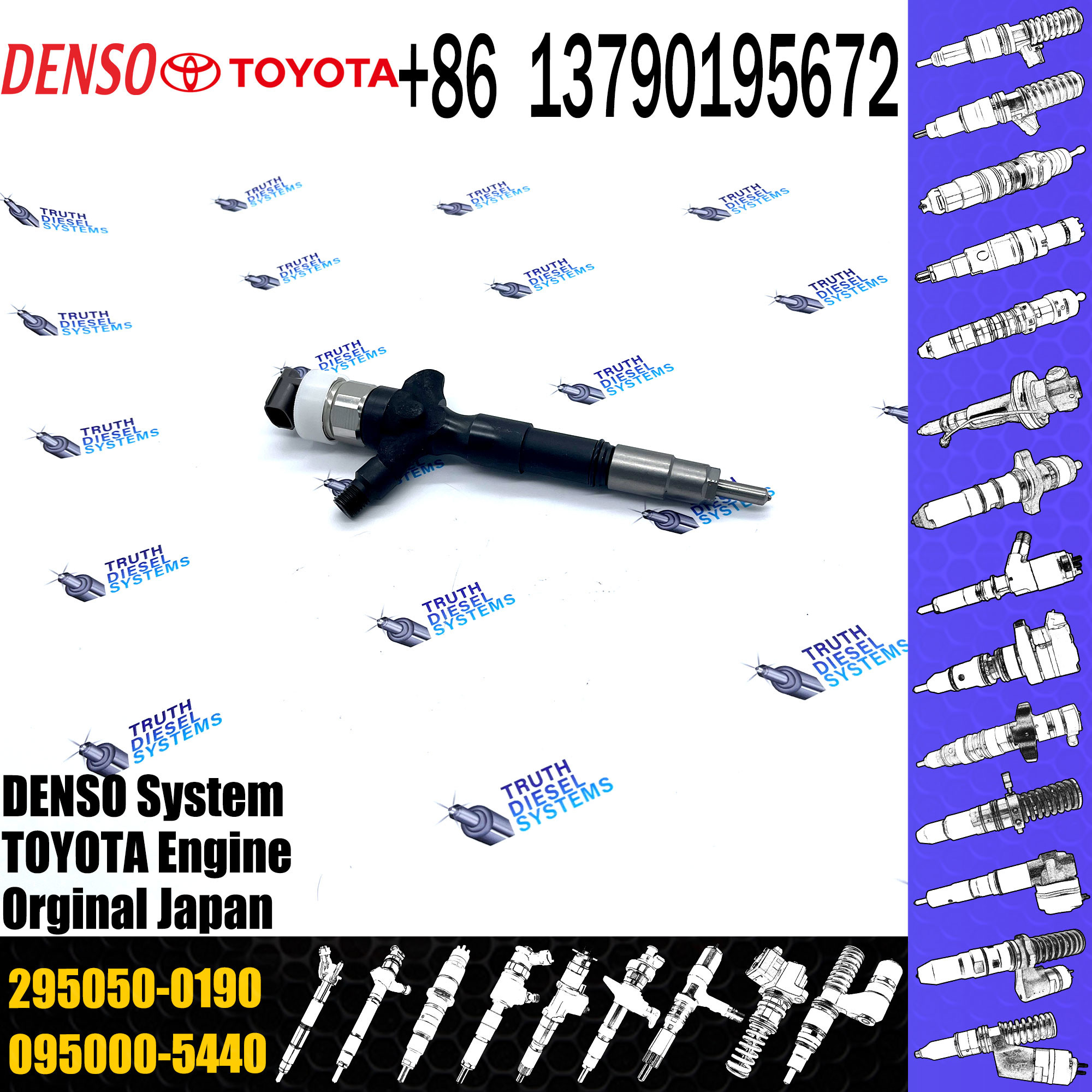 Common Rail Injector 23670-09340 23670-0L100 23670-39255 295050-0470 295050-0530 295050-0210 295050-0190 for TOYOTA 1KD-