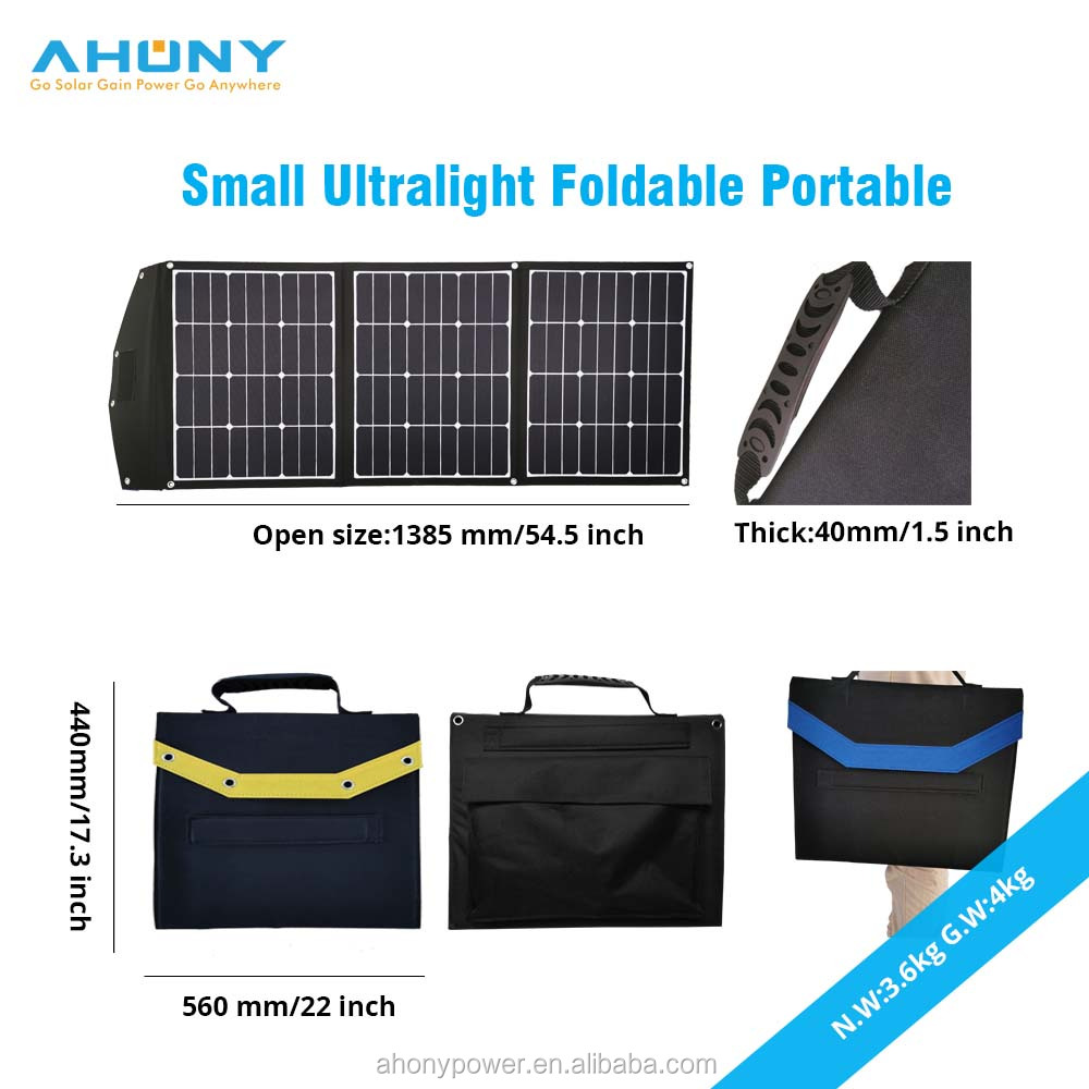 Sunpower 120W Folding Solar Panel Kit Charger Cloth Bag For Camper 4WD Tourers RV
