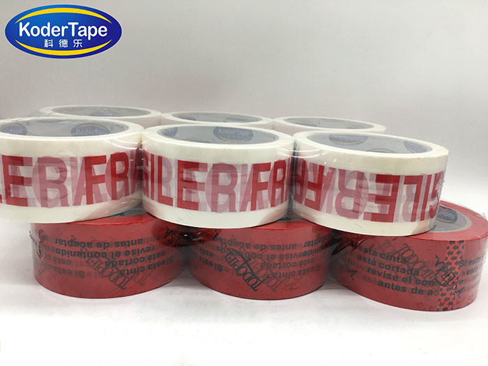 Single Color Print On White Bopp Packing Adhesive Tape For Carton Sealing Bundling