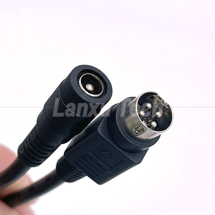 4 Pin Mini DIN to DC Female Jack 5.5x2.1mm Power Extension Cable for Camera DVD TV PC Barcode Printer