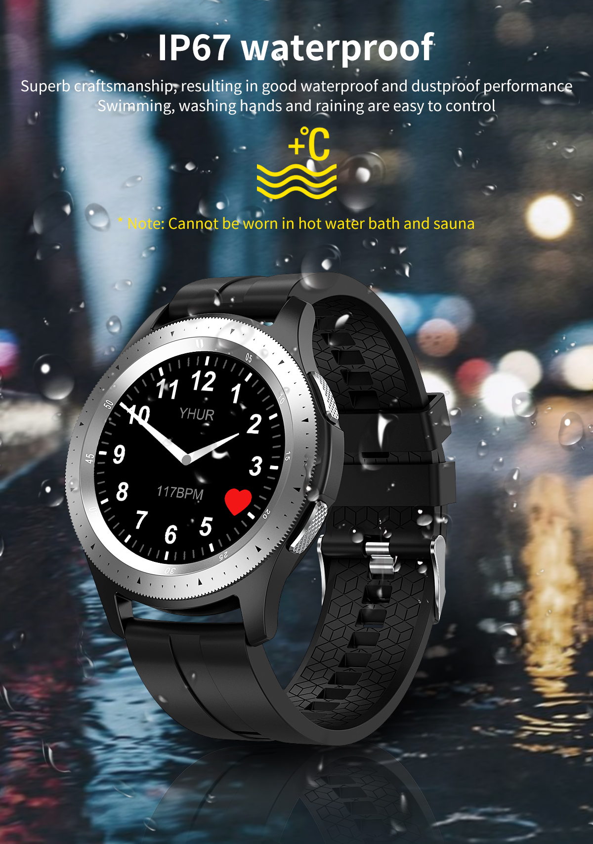 Newest Fitness Tracker Digital Sports Steel Strap Calling Music Android IOS Ip67 Watch
