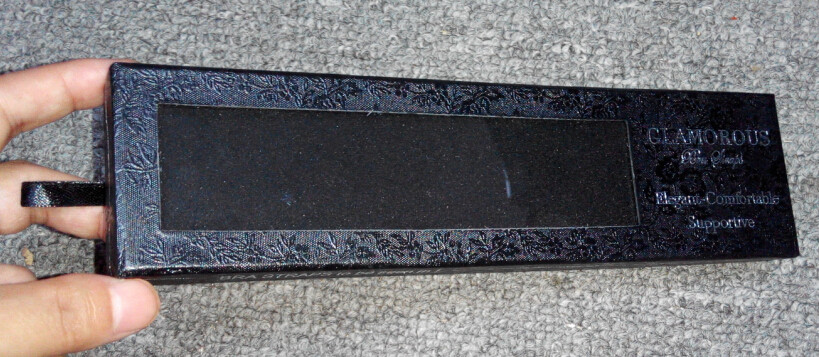 Custom handmade rigid paper jewelry box for necklace with foam insert and half PVC window