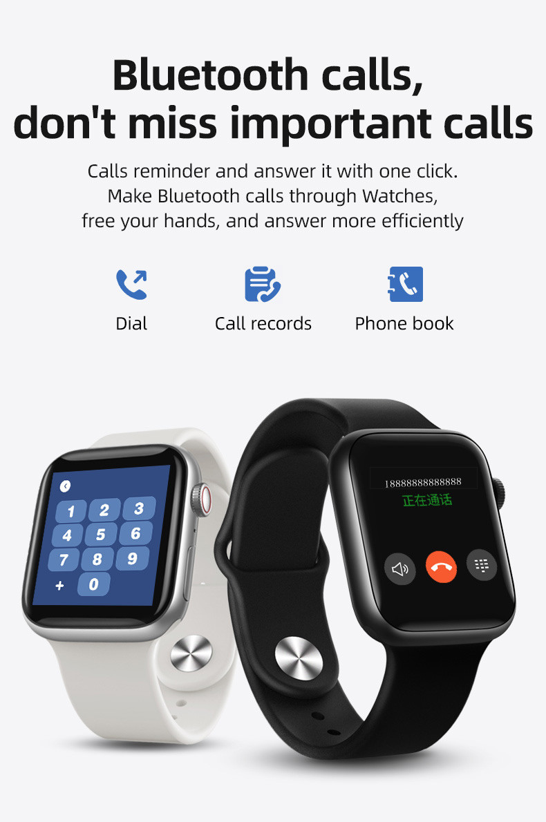 T500 Plus Men Women 1.54inch Touch Screen Call Smartwatch For Android IOS Phone T500+ Pro V T500+ plus HW16 X6 K6 Smart