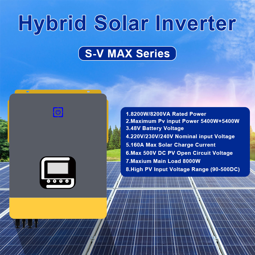 8KVA 8KW 48V Pure Sine Wave MPPT Solar Hybrid Inverter 220V 230V 240V