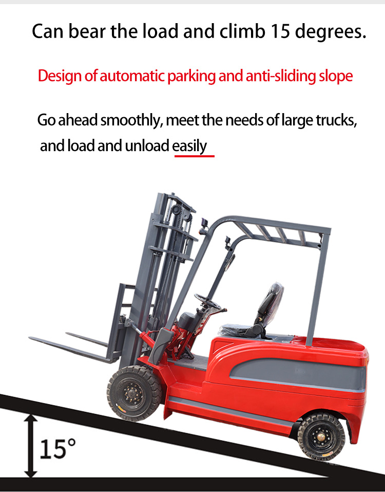 2 Stage / 3 Stage 5.5KW 2500kg Full Electric Forklift / All Terrain Electric Forklift