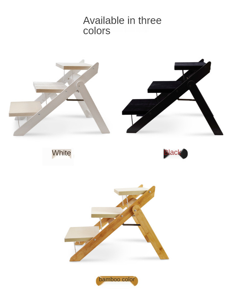 52cm Foldable Dog Car Steps Ramp 7kg Wooden Dog Steps For Bed