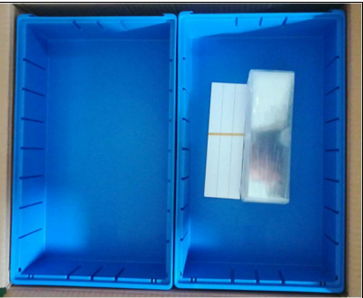Solid Box Style Stackable Bins for Organized Parts Storage in Storehouse