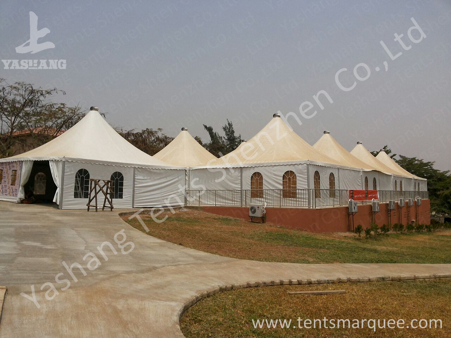 High Peak PVC Party Tent Shelter White Gazebo Canopy 80 km / h Wind Load