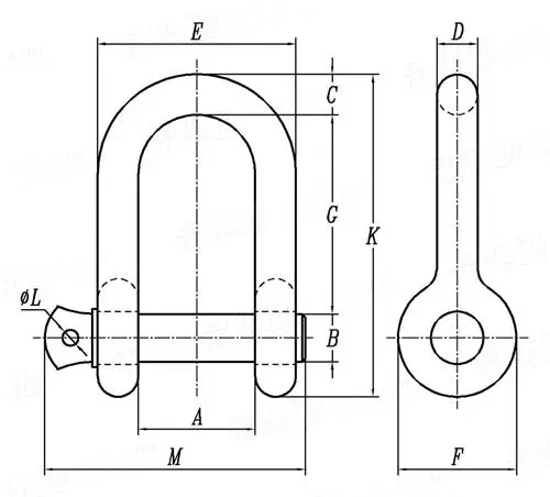 Rigging Hardware Forging Parts Us Type G210 G209 G2150 G2130 Die Forging Marine Stainless Steel Forged Chain Lifting Shackle D Shackle Bow Shackle