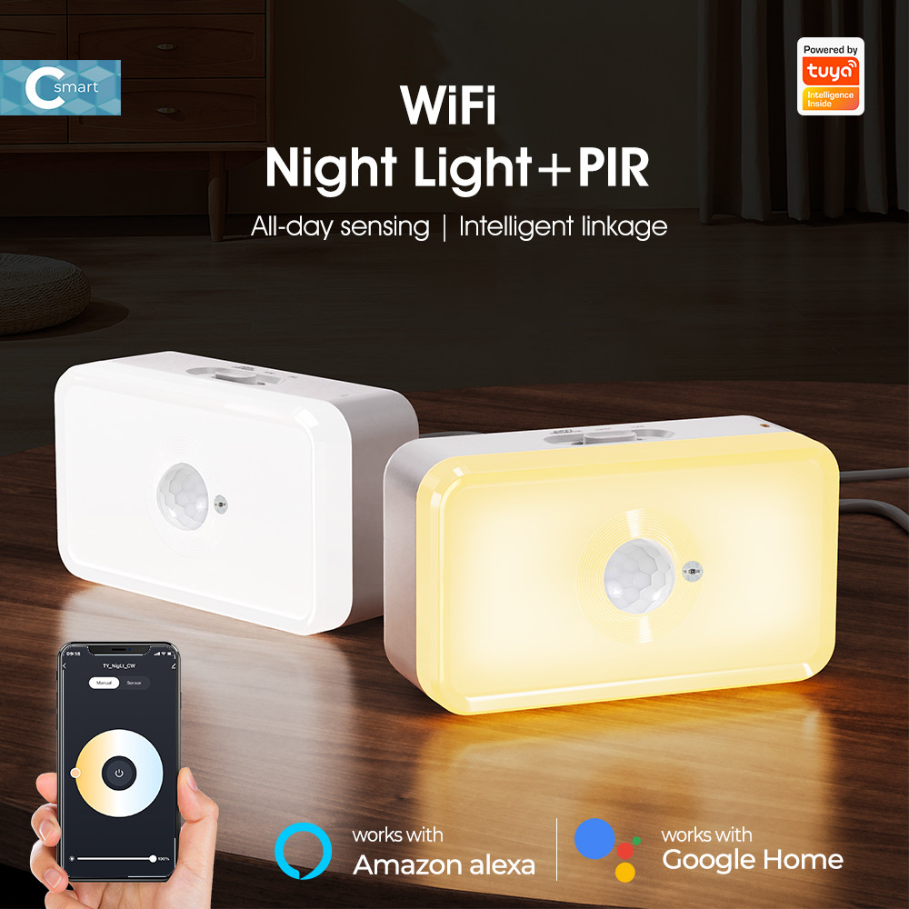 Tuya motion sensor LED PIR WiFi Human Body Motion Sensing Warm White Dual-Color Type c Night Light Sensor
