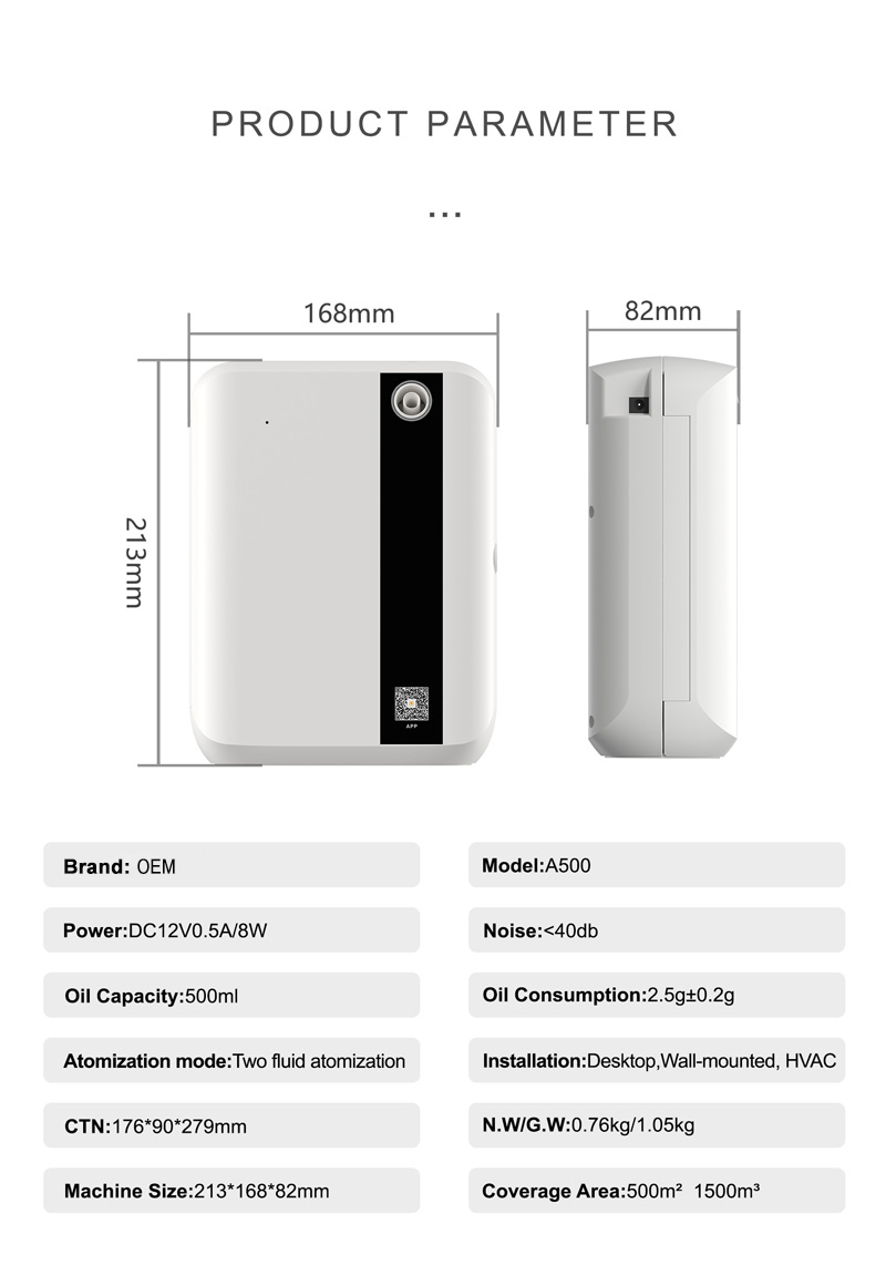 HOMEFISH 500ml Smart Scent Air Machine HVAC Oil Diffuser DC 12V