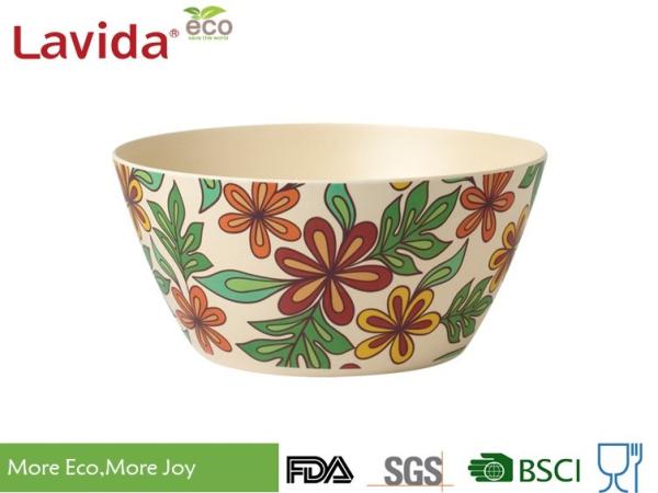 Classic Luxury Large Bamboo Soup Bowls Eco Friendly Unique Rustic Texture For