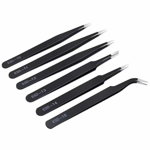 Stainless Steel ESD Anti-static Tweezer Electronics Anti Static Clearnroom